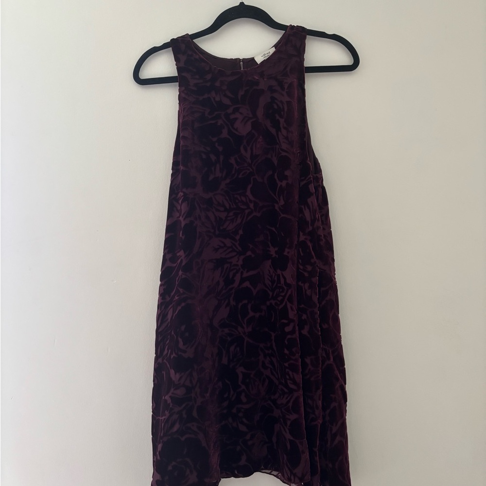 Wilfred Silk Burgundy Floral Mini Dress